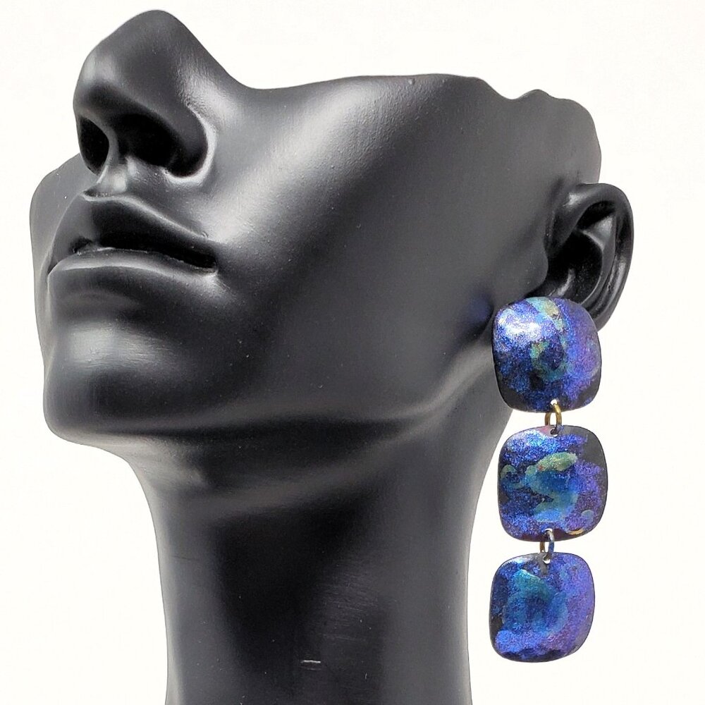 Vibrant Blue Statement Earrings